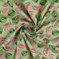 Preview: Baumwolle bedruckt Wassermelone auf Hellgrün